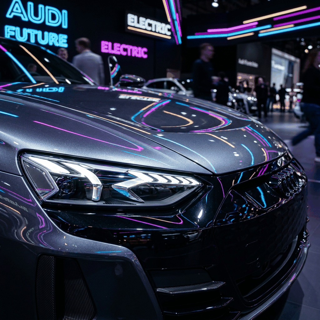 Close-up of a certified vehicle on the expo floor